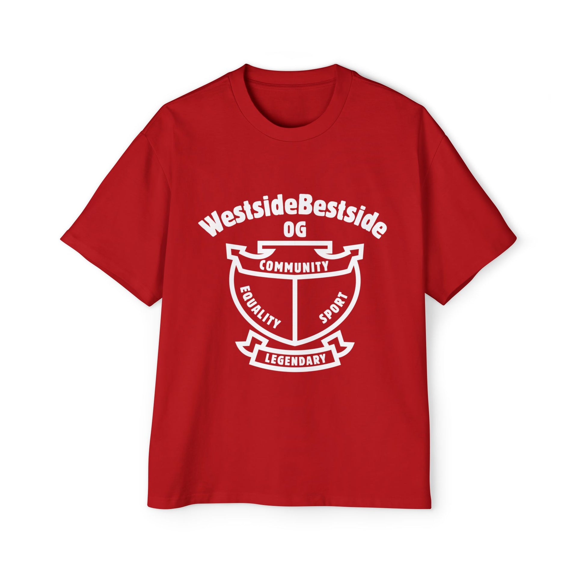 Westside Script Oversized Tee in Victory Red