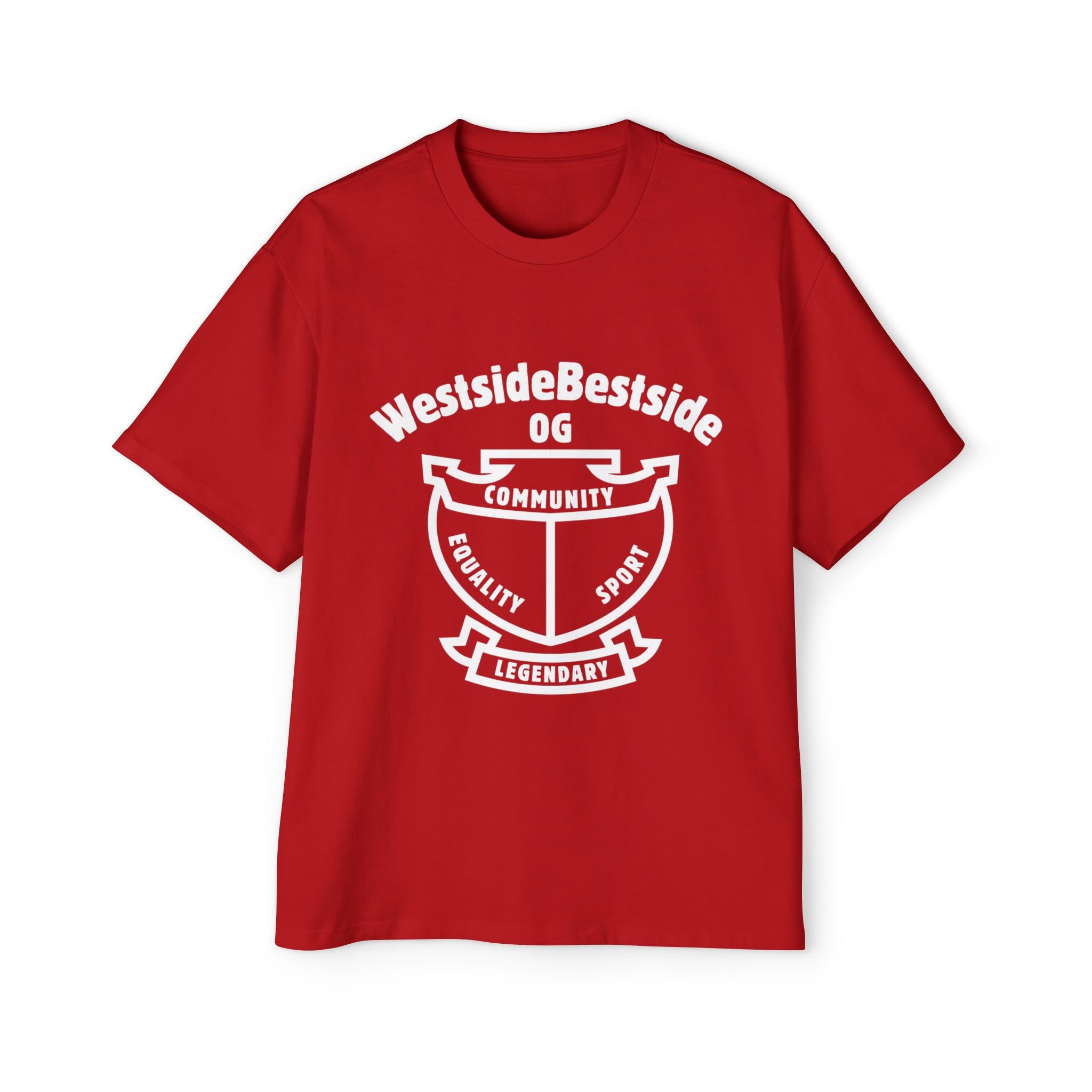 Westside Script Oversized Tee in Victory Red